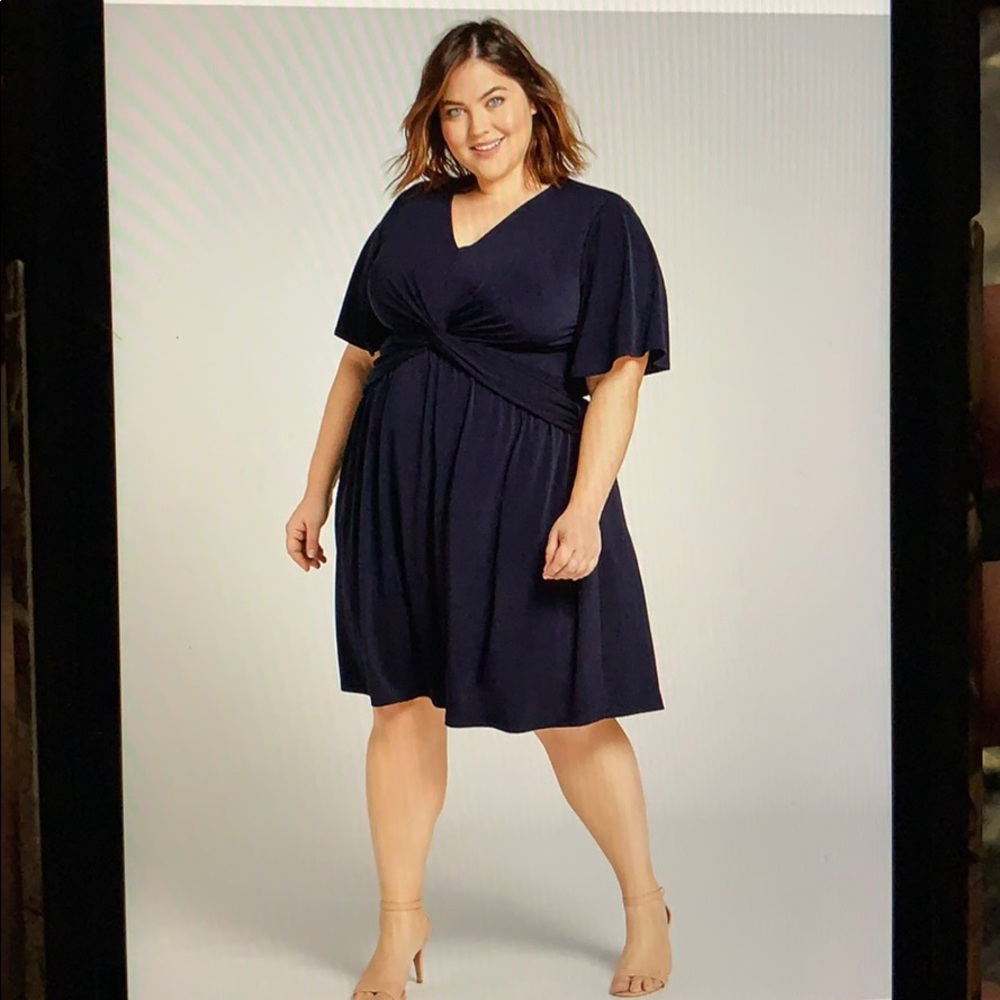 Lane Bryant Twist Front Fit & Flare Dress